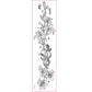 Black line floral temporary tattoo of a lily vine, 60mm x 230mm – elegant botanical design by TIDES