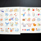 Summer-themed temporary tattoo sticker collection – 25×20mm colourful illustrations including animals, beach elements, food, and celestial icons by TIDES.